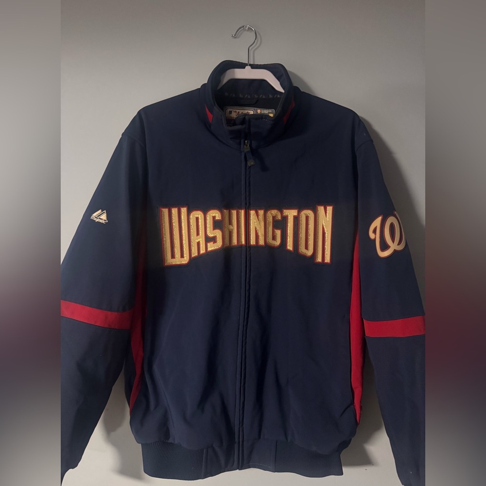 RARE Vintage Washington Majestic Gold Threaded Therma Base Jacket MLB size XL